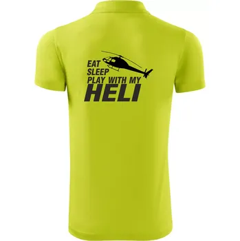 Pánská košile Eat Sleep Play With My Heli - Polokošile Victory sportovní (dresovina) - 3XL ( Limetková )