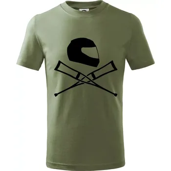 Chlapecké oblečení Silniční helma / berle - Tričko dětské bavlněné - 104-110cm / 3-4 roky ( Khaki )