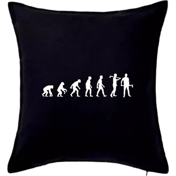 Polštář Evoluce dřevorubec - sekera - Polštář 50x50 - 50x50 - Pouze potah ( Černá )