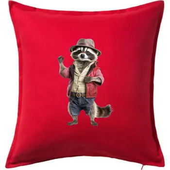 Polštář Mýval v košili - Polštář 50x50 - 50x50 - Pouze potah ( Červená )