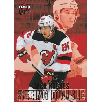 Karetní hra insert karta JACK HUGHES 22-23 Fleer Ultra Seeing Double číslo 3