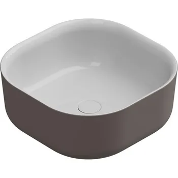 Umyvadlo Umyvadlo na desku Hit, keramické, dvoubarevné , 42x42 cm, HILAVQU42BI000029