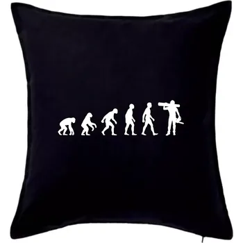 Polštář Evoluce dřevorubec - pila a kmen - Polštář 50x50 - 50x50 - Pouze potah ( Černá )