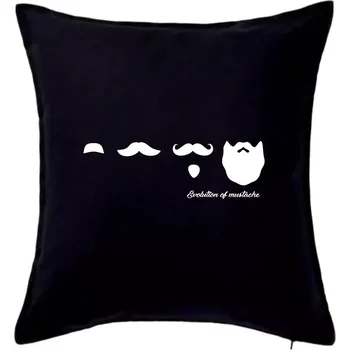 Polštář Evolution mustache - Polštář 50x50 - 50x50 - Pouze potah ( Černá )