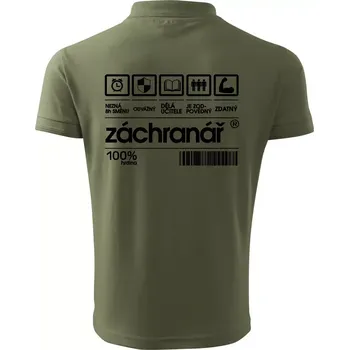 Pánská košile Čárový kód záchranář - Polokošile pánská Pique Polo 203 - 5XL ( Khaki )