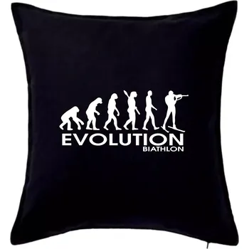 Polštář Evoluce biatlonu Biathlon - Polštář 50x50 - 50x50 - Pouze potah ( Černá )