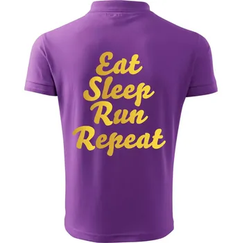 Pánská košile Eat sleep run zlatá - Polokošile pánská Pique Polo 203 - 3XL ( Fialová )