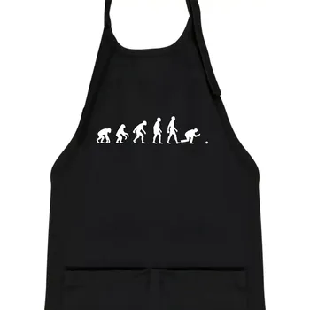 Kuchyňská zástěra Evoluce petanque - Dětská zástěra na vaření - Univerzální velikost ( Černá )