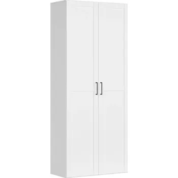 Šatní skříň Dvoudveřová skříň do ložnice Flex - Black Red White - BRW Bílá 100x240 cm