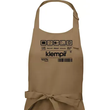 Kuchyňská zástěra Čárový kód - klempíř - Pánská zástěra na vaření - Univerzální velikost ( Cappuccino )