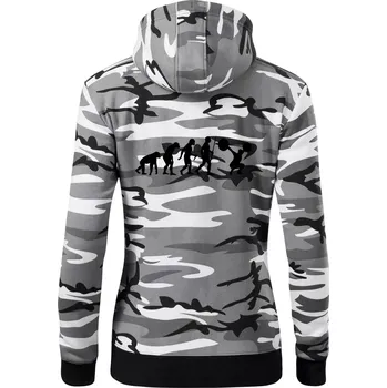 Dámská mikina Evolution fitness - Dámská mikina trendy zipper s kapucí - XS ( Šedý maskáč )