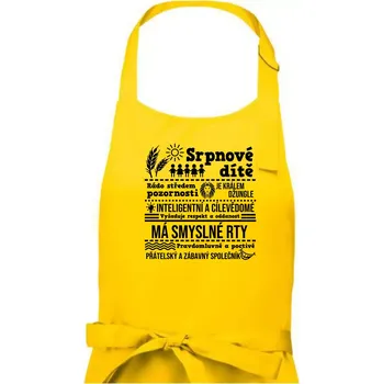 Kuchyňská zástěra Narozeniny srpen - Pánská zástěra na vaření - Univerzální velikost ( Žlutá )