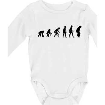 Evoluce baseball chytač - Body kojenecké s dlouhým rukávem - Dlouhý r. do 3 měs ( Bílá )