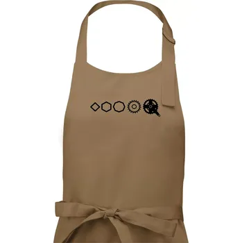 Kuchyňská zástěra Evoluce pedály - Pánská zástěra na vaření - Univerzální velikost ( Cappuccino )