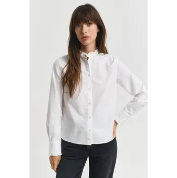Dámská košile HALENKA GANT REG CLASSIC OXFORD FRILL BLOUSE WHITE