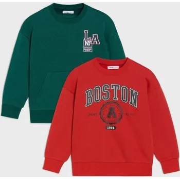 Chlapecké oblečení Sinsay - Mikina typu crewneck 2 pack - karmínová - 300DN-92X - 300DN-92X-110