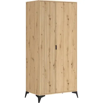 Šatní skříň Skříň Lamea - Black Red White - BRW Dub Artisan 90x197 cm