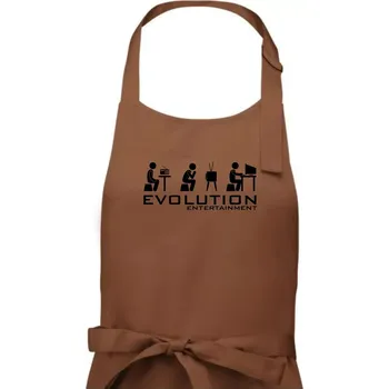 Kuchyňská zástěra Evoluce zábavy - Pánská zástěra na vaření - Univerzální velikost ( Kakaová )