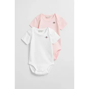 Kojenecký body DĚTSKÝ SET GANT SHIELD SS BODY 2-PACK SALMON