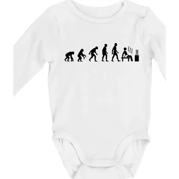 Evoluce sauna - Body kojenecké s dlouhým rukávem - Dlouhý r. do 3 měs ( Bílá )