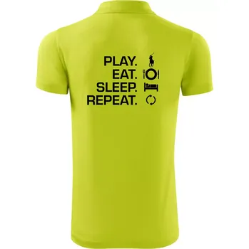 Pánská košile Play Eat Sleep Repeat polo - Polokošile Victory sportovní (dresovina) - M ( Limetková )