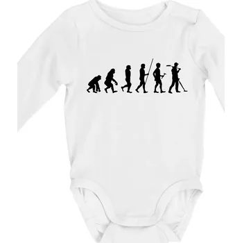 Evoluce detektor - Body kojenecké s dlouhým rukávem - Dlouhý r. 3-6 měs ( Bílá )