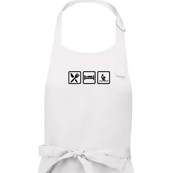 Kuchyňská zástěra Eat sleep vodní pólo v řadě - Pánská zástěra na vaření - Univerzální velikost ( Bílá )