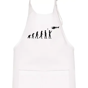 Kuchyňská zástěra Evoluce modeláře - Dětská zástěra na vaření - Univerzální velikost ( Bílá )