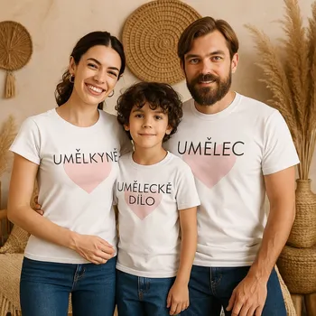 Trička pro celou rodinu UMĚLECKÉ DÍLO Barva: Bílá, Velikost: Pro chlapečka: 146 (10 let)