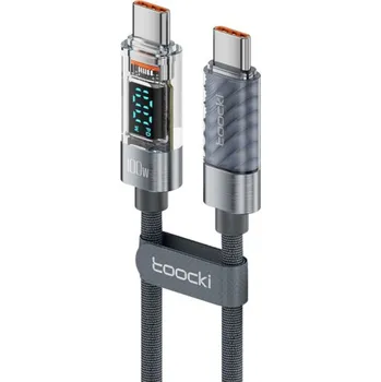 Toocki TQ-X36 nabíjecí a datový kabel - USB-C na USB-C - 1 m - šedý