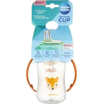 Kojenecká láhev Canpol Babies Tréninkový hrníček se silikonovým pítkem 6 m+ 320 ml