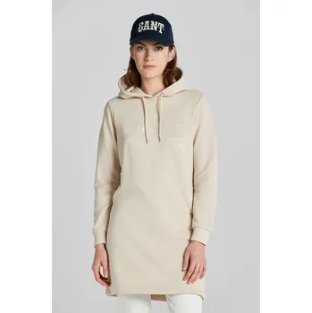 Dámské šaty MIKINOVÉ ŠATY GANT REG TONAL SHIELD DRESS SOFT OAT