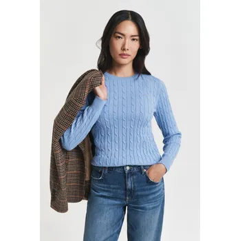 Dámský svetr SVETR GANT STRETCH COTTON CABLE C-NECK CLEAR SKY