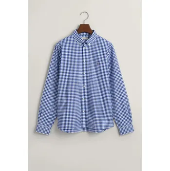 Dívčí košile KOŠILE GANT POPLIN GINGHAM SHIELD SHIRT COLLEGE BLUE