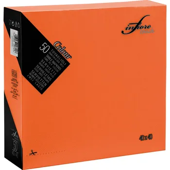 Papírový ubrousek INFIBRA Papírové ubrousky 2vrstvy 40x40cm oranžová 50ks