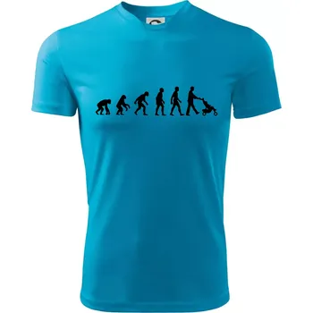 Evoluce tatínek - Dětské triko sportovní (dresovina) - 158 cm/12 let ( Světlý tyrkys )