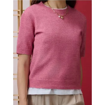 Dámský svetr Sinsay - Svetrová halenka s příměsí vlny - růžová - 336FJ-38M - 336FJ-38M-XL