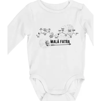 Kojenecké oblečení Profil kopca - Malá fatra - Body kojenecké s dlouhým rukávem - Dlouhý r. do 3 měs ( Bílá )