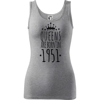 Dámské tričko Queens are born in 1951 - Dámské tílko - XL ( Tmavě šedý melír )