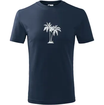 Chlapecké tričko Tmavě modré dětské tričko s palmou - barva tmavě modrá - velikost 12let