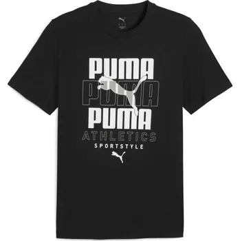 Pánské triko Puma GRAPHIC STACKED TEE XXL Černá, Bílá