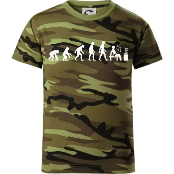 Evoluce sauna - Dětské maskáčové triko - 104-110cm / 3-4 roky ( Zelený maskáč )