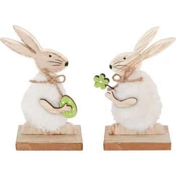 Velikonoční dekorace CHAKS Velikonční dekorace - Králík dřevěný 13 cm 1 ks