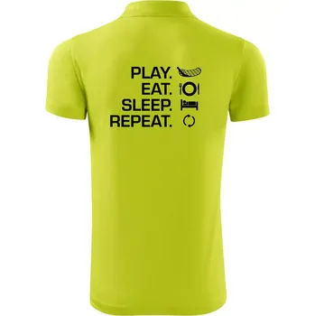 Pánská košile Play Eat Sleep Repeat florbal - Polokošile Victory sportovní (dresovina) - 2XL ( Limetková )