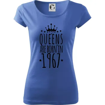 Dámské tričko Queens are born in 1967 - Dámské triko Pure - S ( Azurově modrá )