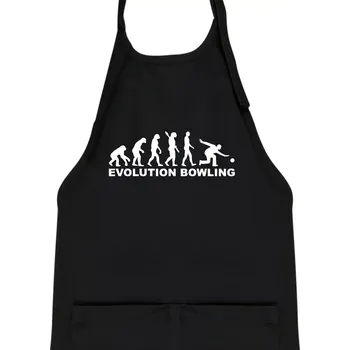 Kuchyňská zástěra Evoluce bowling - Dětská zástěra na vaření - Univerzální velikost ( Černá )