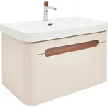 Swiss aqua technologies Koupelnová skříňka s umyvadlem a baterií SAT Fusion 77,5x43x45 cm pískově béžová mat SATFUSION80BEMWBA