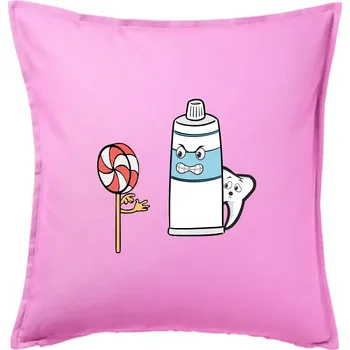 Polštář Lízátko pasta zuby - Polštář 50x50 - 50x50 - Pouze potah ( Růžová )