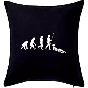 Polštář Evoluce jízdy na bobu - Polštář 50x50 - 50x50 - Pouze potah ( Černá )