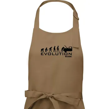 Kuchyňská zástěra Evoluce mechanik - Dámská zástěra na vaření - Univerzální velikost ( Cappuccino )